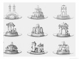 Buy Designs For Food Decoration, Le Cuisinier Parisien by Antoine Careme, Plate 21, Published 1842 at AllPosters.com
