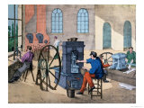 Buy Worker Striking Money, Monnaie de Paris, Plate 9, Teaching Book on Industries, Published c.1860 at AllPosters.com