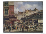 Buy View of the Market at Les Halles, c. 1828 at AllPosters.com