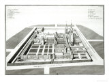 View of the Abbey of Saint-Germain-Des-Pres Before 1640, Engraved by Antoine Herisset Giclee Print