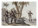 Buy Freed Slaves Hunting Down Escaped Slaves in Surinam, Guiana, Le Costume Ancien et Moderne c.1820 at AllPosters.com