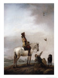 Buy Gentleman on a Horse Watching a Falconer at AllPosters.com