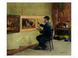 Charles Philippe Gevens, Father-In-Law of the Artist, Painting in His Studio 21, Avenue D'Eylau