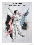 Mlle Agar Singing the Marseillaise, from the Front Cover of LEclipse, 28th August, 1870