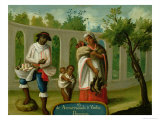 Arvarrasado and Barsino Indian Couple with Their Children, Series on Mixed Race Marriages, Mexico