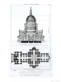 Buy St. Paul's Cathedral and Plan of the Vaults, Engraved by c. J. Mathews and G. Gladwin, Pub.1823 at AllPosters.com