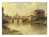 Buy Castel Sant'Angelo and St. Peter's from the Tiber at AllPosters.com