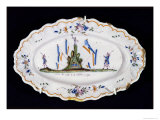 Oval Plate with the Inscription Vive Le Roi et La Nation 1790, Nevers Workshop