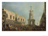 Buy The Doge Watching the Festival of Giovedi Grasso in the Piazzetta Di San Marco, 1766-70 at AllPosters.com