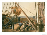Preparing to Launch One of the Large Buoys, 1865, The Atlantic Telegraph, Russell, Published 1866