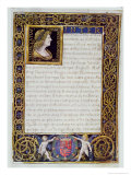 Buy Page from a Codex with a Portrait of Matthias I at AllPosters.com