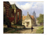 Buy Figure Before a Redbrick Church in a Dutch Town at AllPosters.com