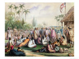 Buy The French Protectorate's Pavilion in Tahiti in 1842, c.1842-48 at AllPosters.com