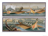 Buy Roman Sailboats and Rowing Boats, After Frescoes in the Temple of Isis in Pompeii at AllPosters.com