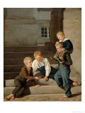 Buy Young Boys Playing Dice in Front of Christiansborg Castle, Copenhagen, 1834 at AllPosters.com