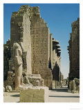Buy View of the Great Court, the Entrance to the Hypostyle Hall and a Statue of Ramesses II at AllPosters.com