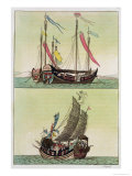 Buy Two Kinds of Chinese Junk, Le Costume Ancien et Moderne, c.1820-30 at AllPosters.com