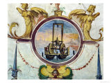 Buy Large Pontoon with a Device to Thrust Stakes Into the Sea-Bed, Stanza Della Mattematica, 1587-1609 at AllPosters.com