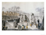 Buy Tourists at the Temple of Isis in the Ruins of Pompeii, c.1780 at AllPosters.com