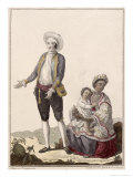 Spaniard and His Indian Wife, Engraved by Juan de La Cruz, 1784 Giclee Print