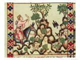 Falcon Hunt, Manuscript Made under the Direction of Alfonso X The Wise King of Castille and Leon Giclee Print