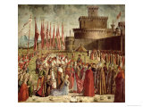 The Pilgrims Meet Pope Cyriac Before the Walls of Rome, from the St. Ursula Cycle, 1498