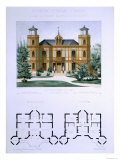 Small Country House Near Paris, Engraved by Walter, Plate 7, Architecture Pittoresque et Moderne