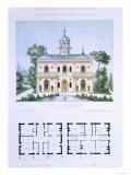 Small Country House Near Paris, Engraved by Walter, Plate 5, Architecture Pittoresque et Moderne