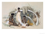 Natives of Encounter Bay, Making Cord For Fishing Nets, from South Australia Illustrated, Pub.1847