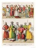 Spanish and Moorish Dress, c.1300, from Trachten Der Voelker, 1864