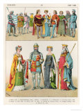 English Dress, c.1300-1400, from Trachten Der Voelker, 1864