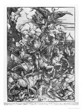 Scene from the Apocalypse, the Four Horsemen, Death, Famine, Pestilence and War, Latin Ed., 1511