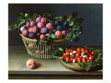 Basket of Plums and Basket of Strawberries, 1632