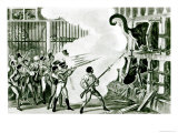 Destruction of the Furious Elephant at Exeter Change, 1826