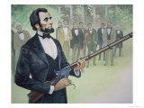 President Abraham Lincoln Test-Fires the Spencer Seven-Shot Repeater Rifle in August 1863