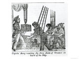 Captain Avery Receiving Three Chests of Treasure on Board of His Ship, Book of Pirates 1837