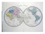 World Map, from Atlas Geographique Moderne by Prosper-Auguste Poulain de Bossay, c.1850
