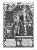 Queen Marie de Medicis and Louis XIII as a Child, Engraved by Nicolas de Mathoniere