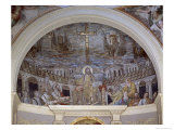 Buy Christ Enthroned Surrounded by the Apostles and Saints Pudentiana and Praxedis, in the Apse at AllPosters.com