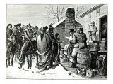 Reservation Indians Receving Rations from Government Agents