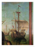 The Meeting and Departure of the Betrothed, from the St. Ursula Cycle, Detail of a Ship, 1490-96