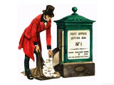 Buy Communication One Hundred Years Ago. a Victorian Postman and Post Box at AllPosters.com