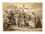 Buy The First Preaching of Christianity in Britain, Engraved by John Easton at AllPosters.com