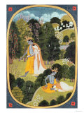 Radha and Krishna Walking in a Grove, Kangra, Himachal Pradesh, 1820-25