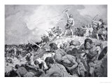 The Battle of Mons Badonicus, c.500 Ad, Illustration from The History of the Nation