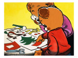 Teddy Bears Making Christmas Decorations