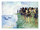 Buy Shore Covered with Men Ready For Battle, from Our Island Story H.E. Marshall, Pub. Jack Ltd, 1905 at AllPosters.com