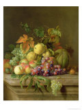 Still Life of Melons, Grapes and Peaches on a Ledge