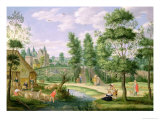 Figures in the Grounds of a Country House