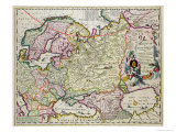 Map of Asia Minor: Norway, Sweden, Denmark, Lapland, Poland, Turkey, Russia and Moscow, c.1626